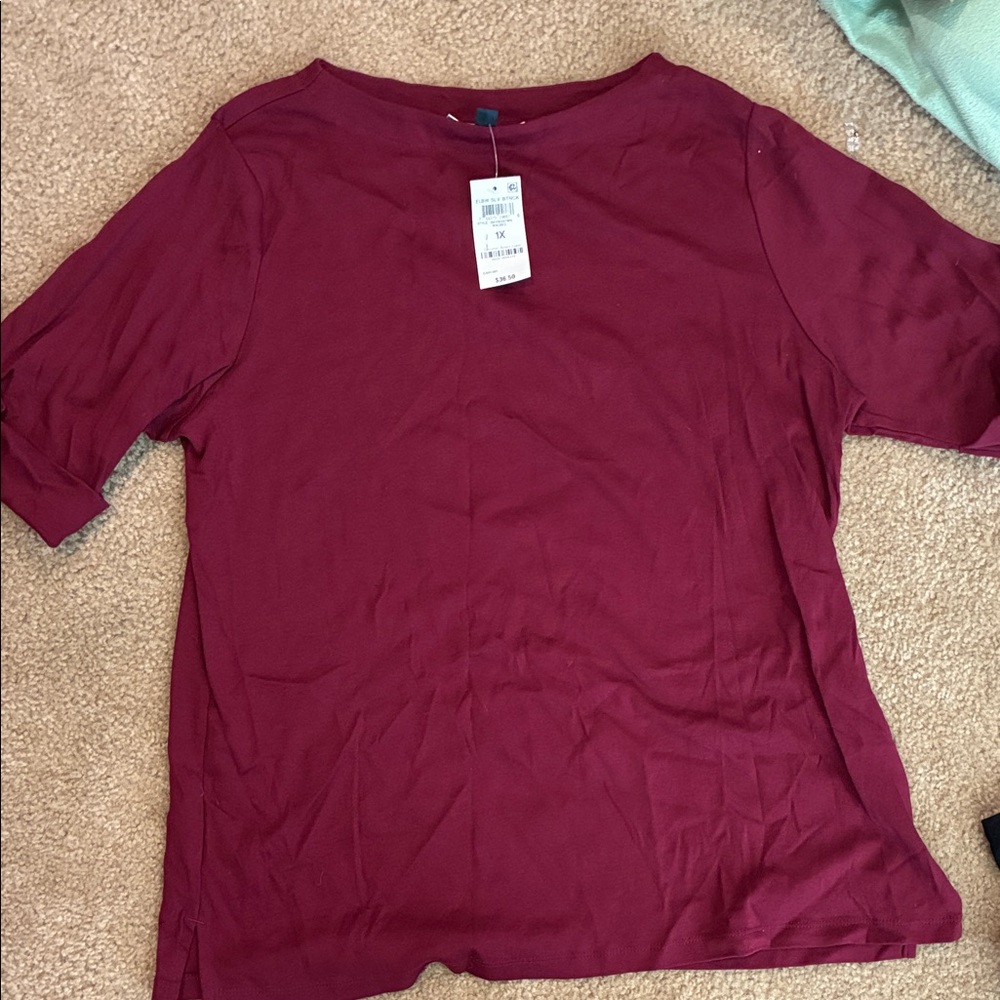 Karen Scott Rich Red Short Sleeve Tee
